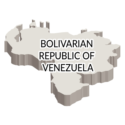 ベネズエラ・ボリバル共和国無料フリーイラスト｜英語・立体(白)